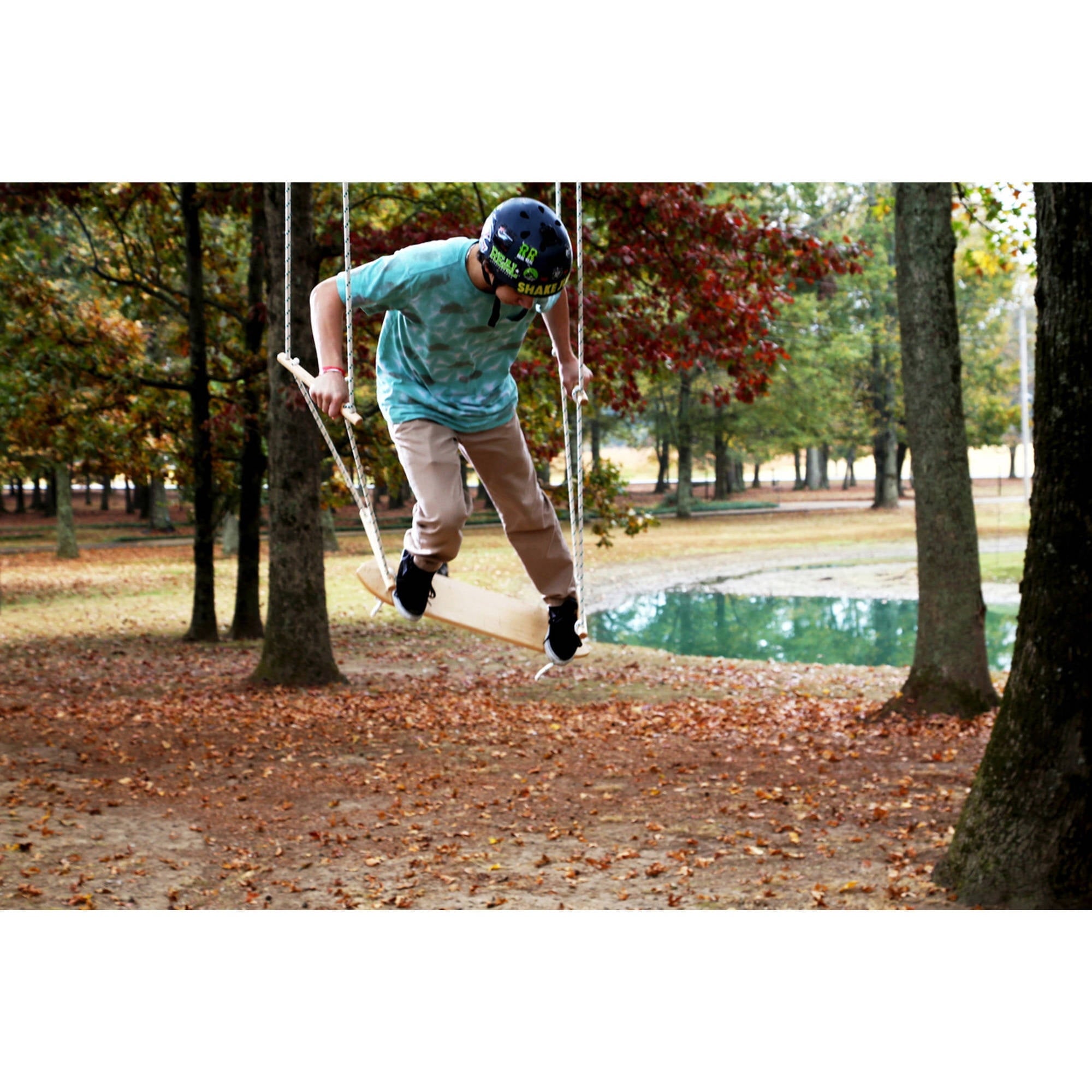 Adventure Parks Air Surfer Shark Bite Wooden Swing with Adjustable Handles