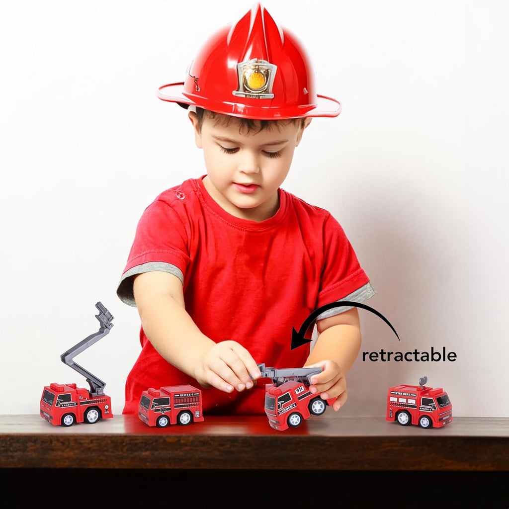 24pc Mini Fire Truck Pullback Playset