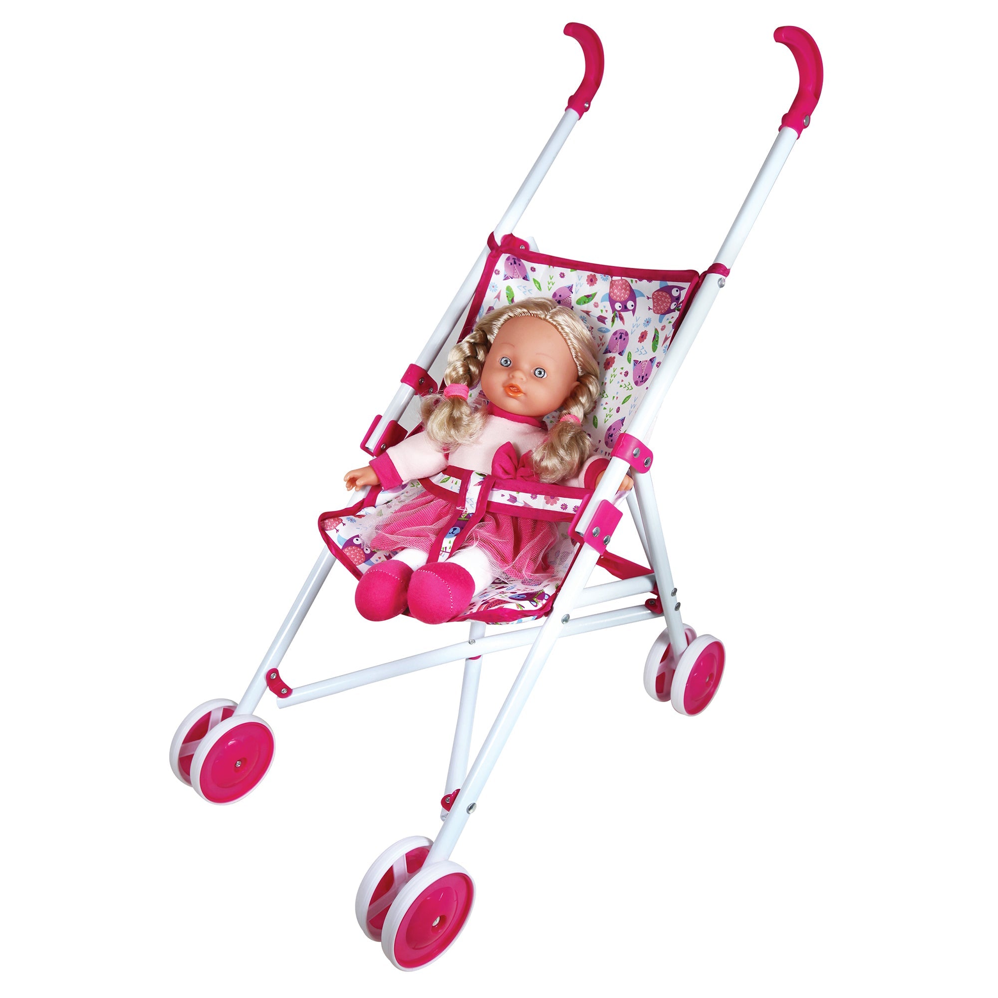 Adorable 12 Doll Playset with Stroller. Bed. and Highchair