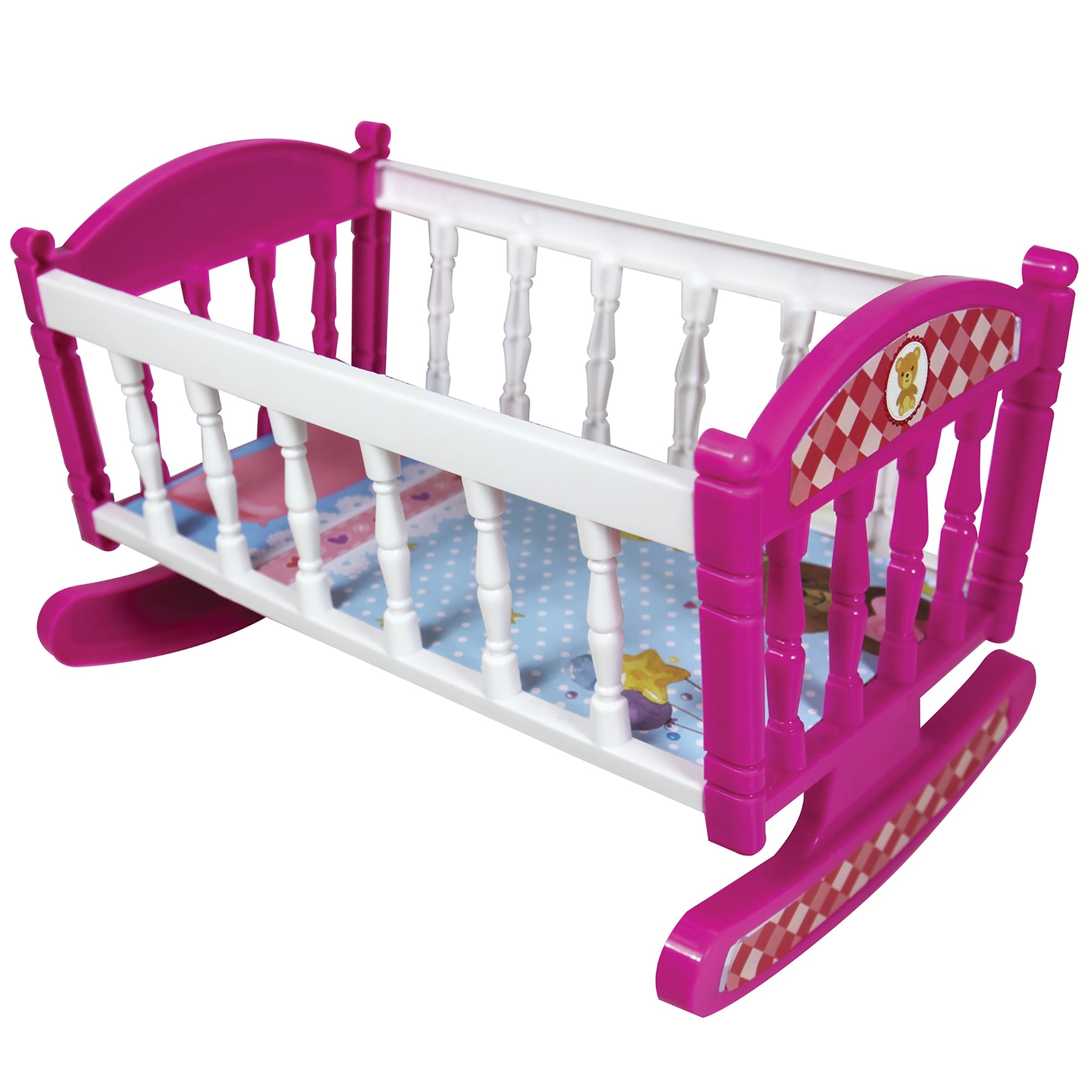 Adorable 12 Doll Playset with Stroller. Bed. and Highchair