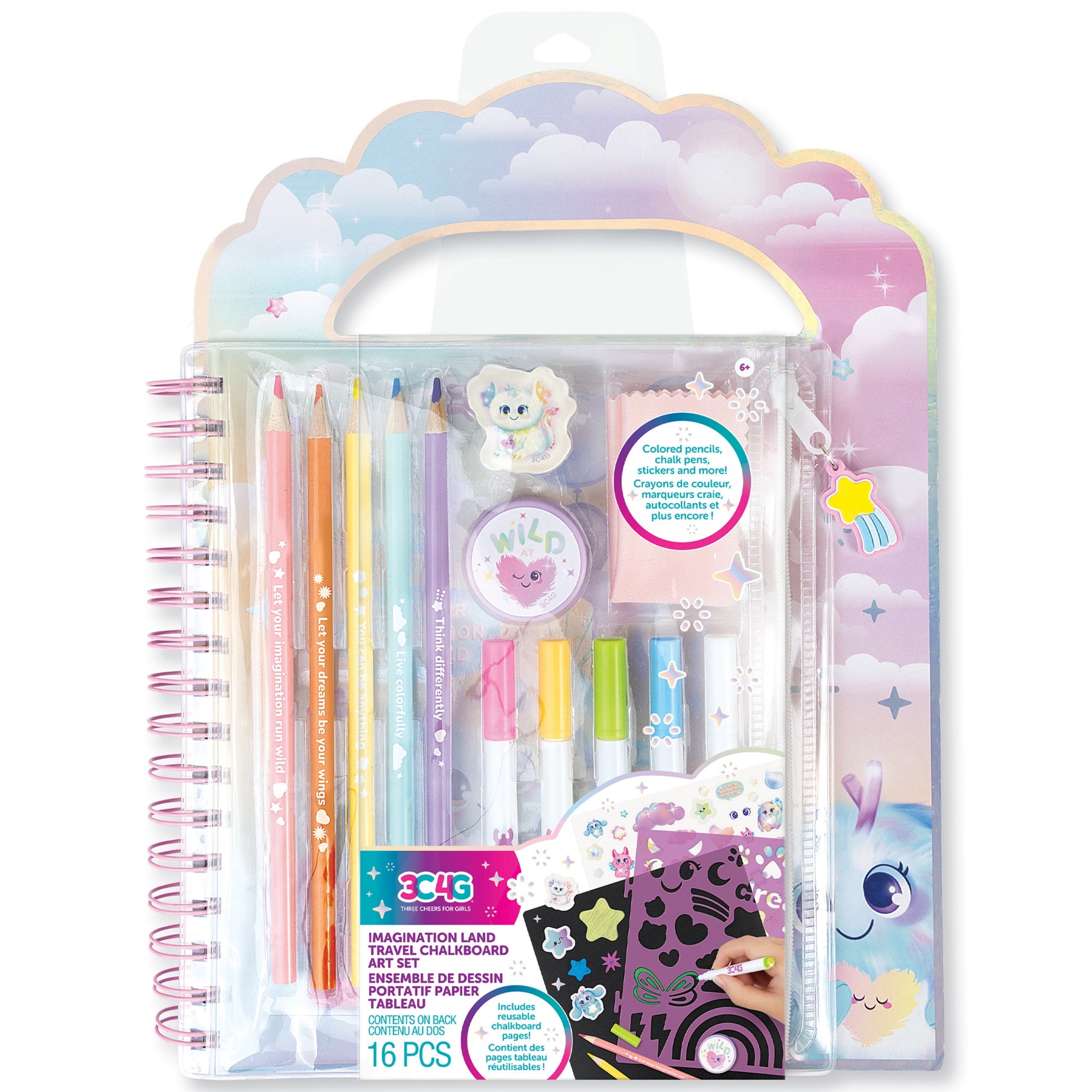 3C4G Imagination Land Chalkboard Travel Art Set - Tween Girls 6+